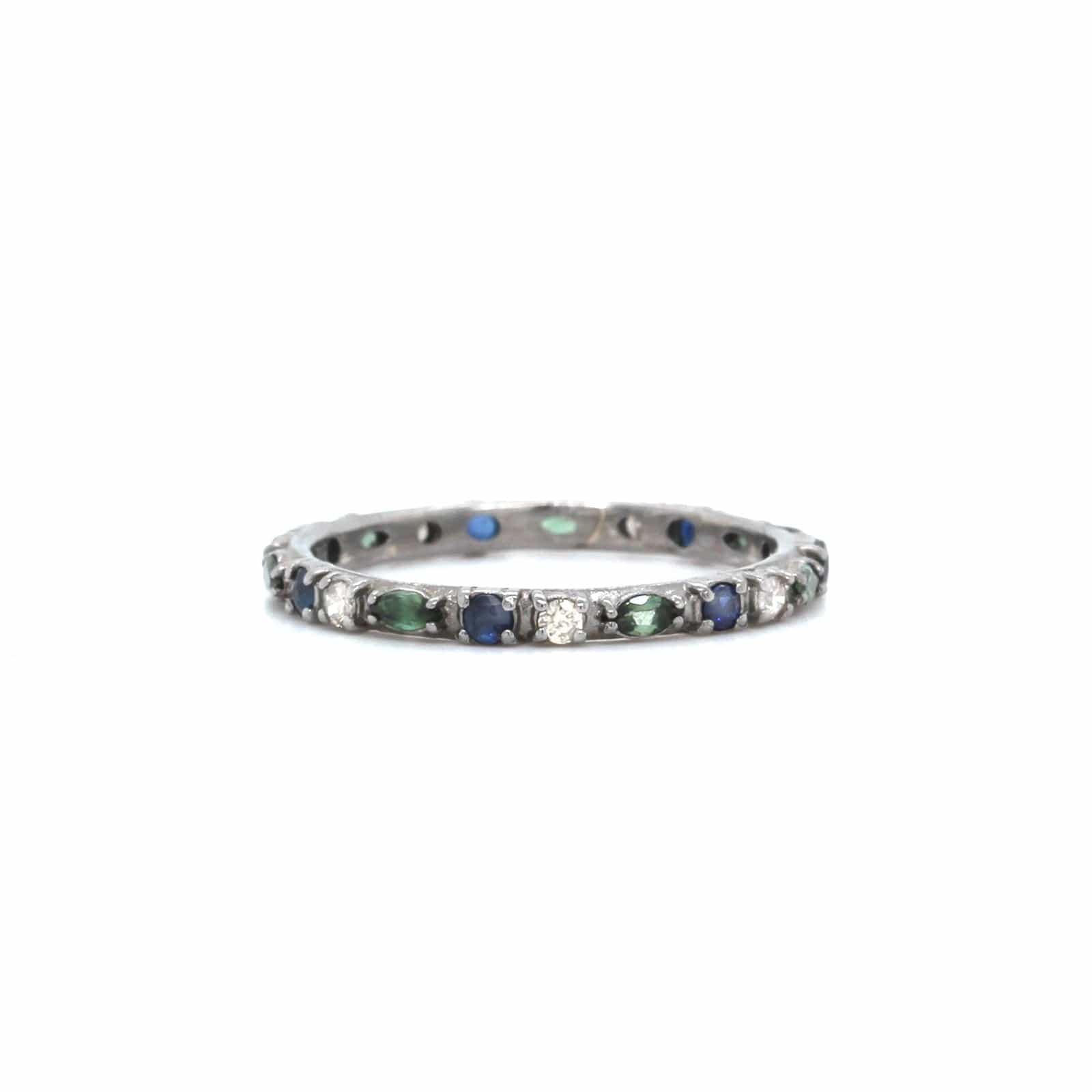 Sterling Silver Multi Stone Band