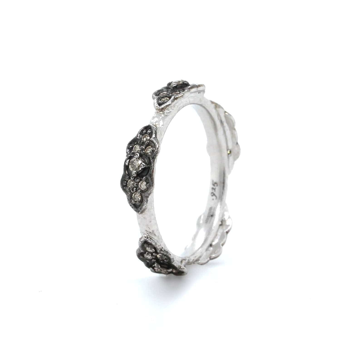Armenta Sterling Silver Champagne Diamond Ring