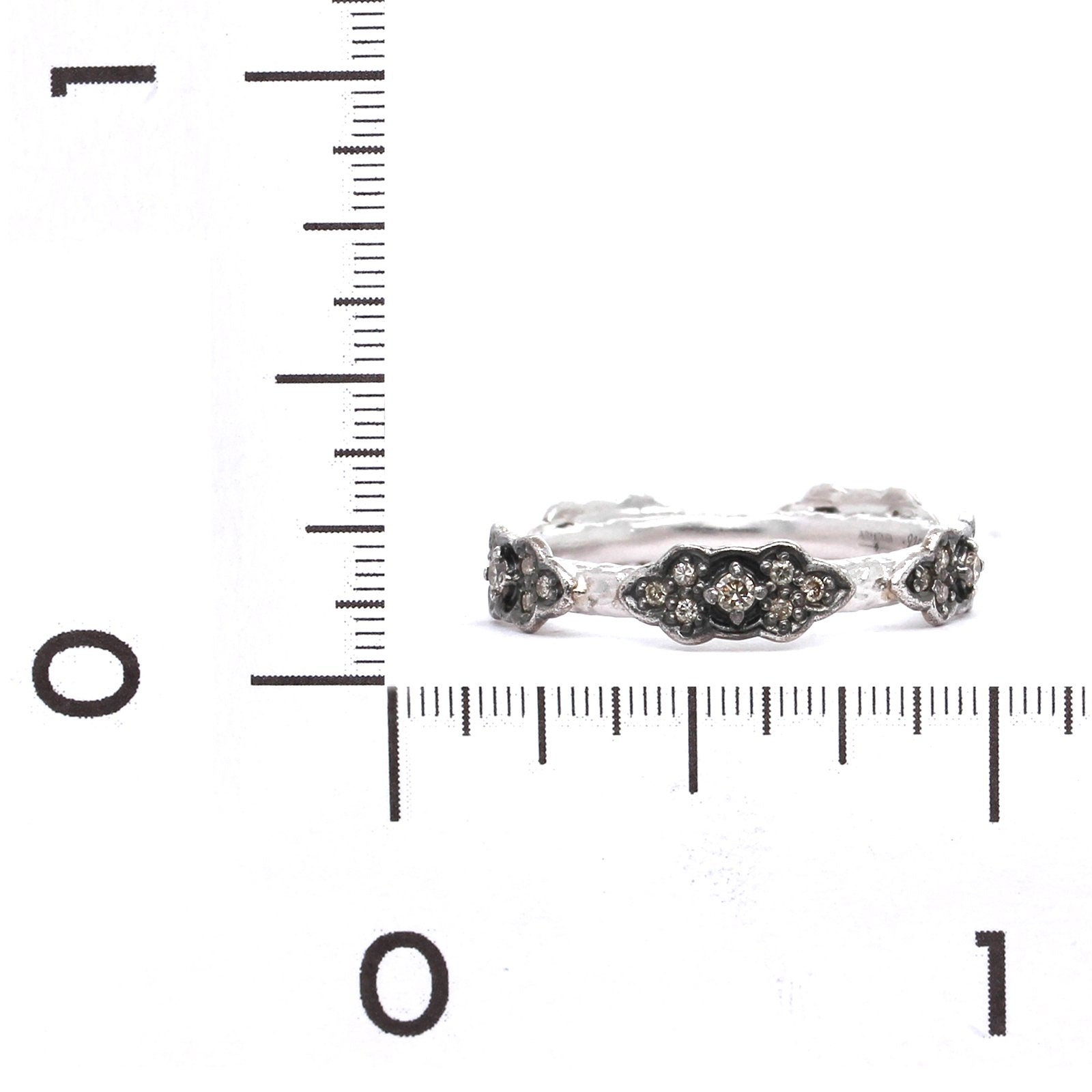 Armenta Sterling Silver Champagne Diamond Ring