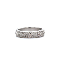 Sterling Silver Multi Row Champagne Diamond Ring