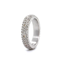 Armenta Sterling Silver Multi Row Champagne Diamond Ring