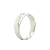 Adel Chefridi Sterling Silver with Satin Finish Ruby Ring