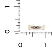 Adel Chefridi Sterling Silver with Satin Finish Ruby Ring
