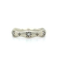 Adel Chefridi Sterling Silver Diamond Wavy Ring
