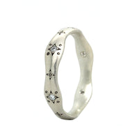 Adel Chefridi Sterling Silver Diamond Wavy Ring
