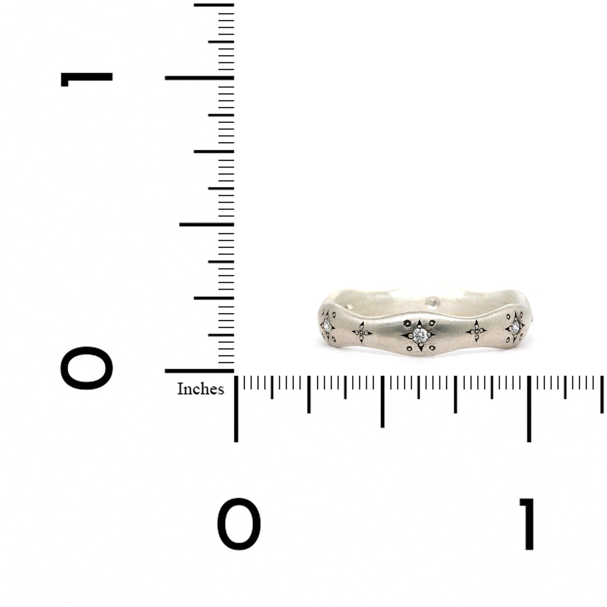 Adel Chefridi Sterling Silver Diamond Wavy Ring