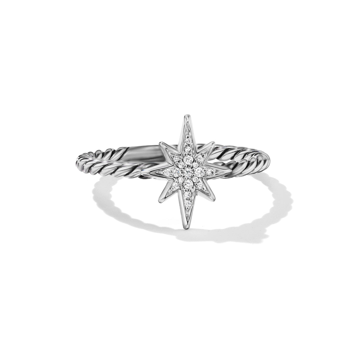 Cable Collectibles® North Star Stack Ring with Pavé Diamonds, Sterling Silver, Long's Jewelers