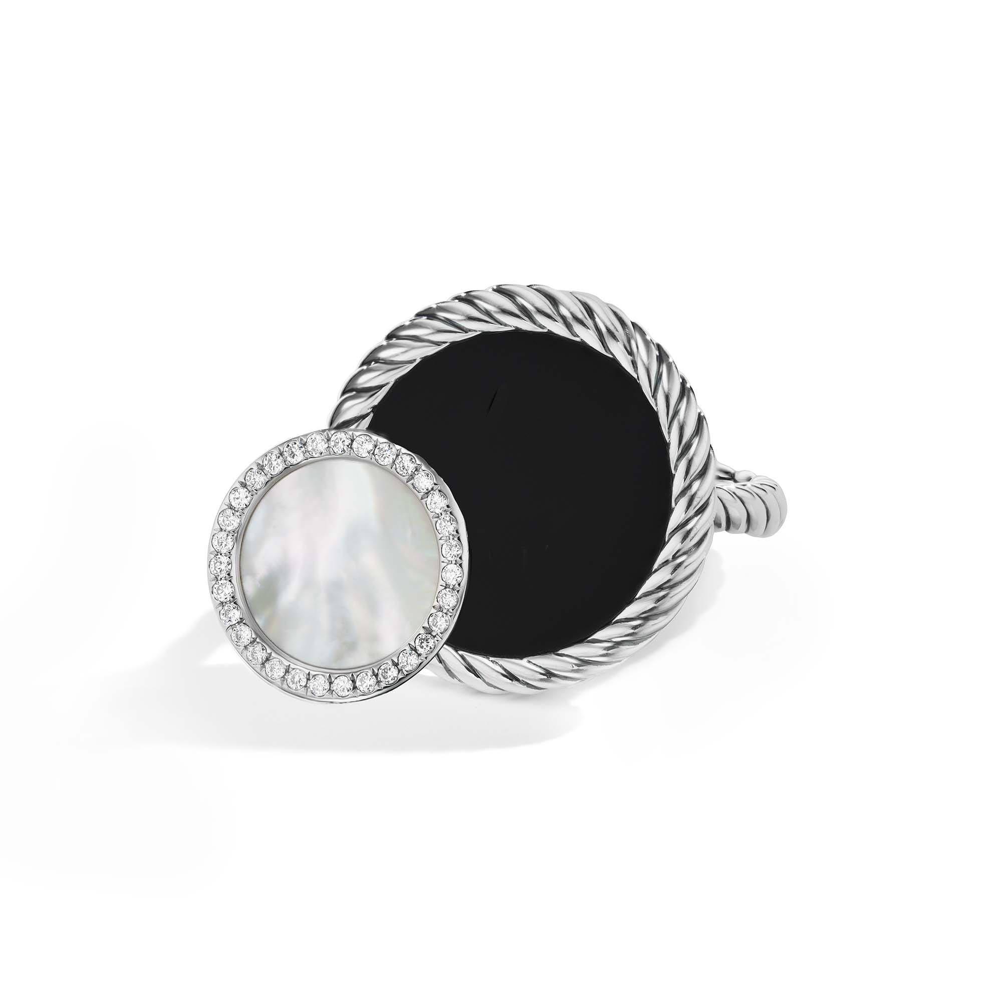DY Elements® Eclipse Ring with Black Onyx, Mother of Pearl and Pavé Diamonds, Long's Jewelers