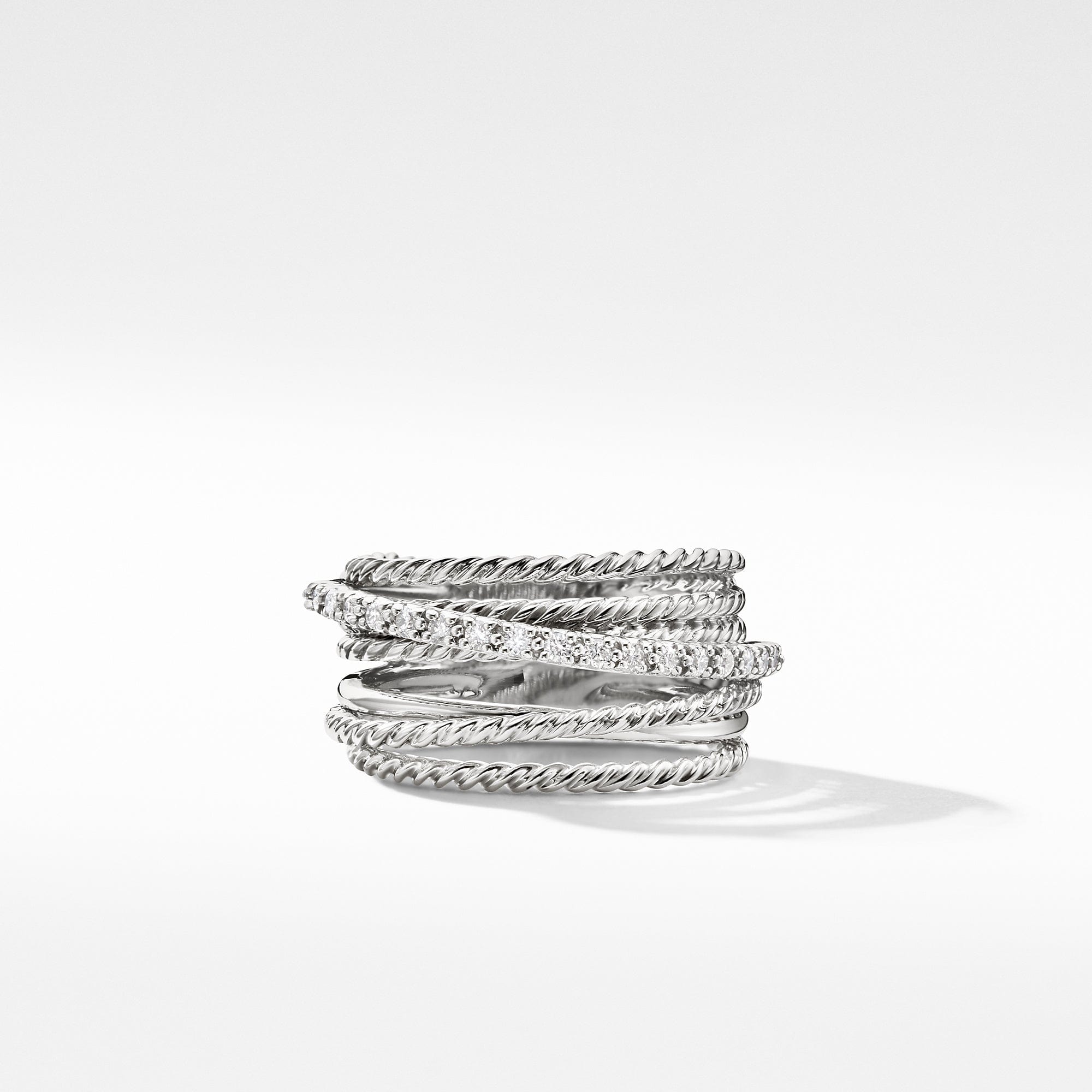 The Crossover Collection® Wide Ring with Diamonds, Yellow Gold, Long's Jewelers