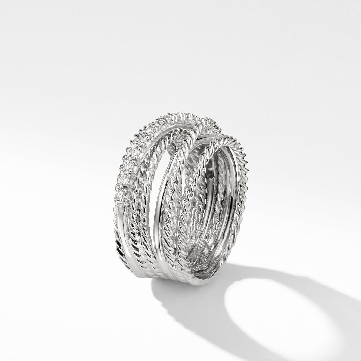 The Crossover Collection® Wide Ring with Diamonds, Yellow Gold, Long's Jewelers