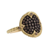Armenta Sterling Sliver and 18K Yellow Gold Champagne Diamond Ring