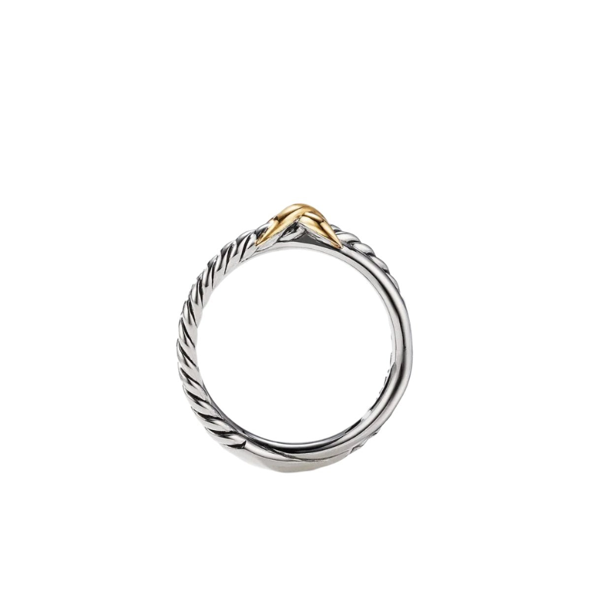 Petite X Ring with 18K Yellow Gold