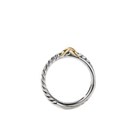 Petite X Ring with 18K Yellow Gold