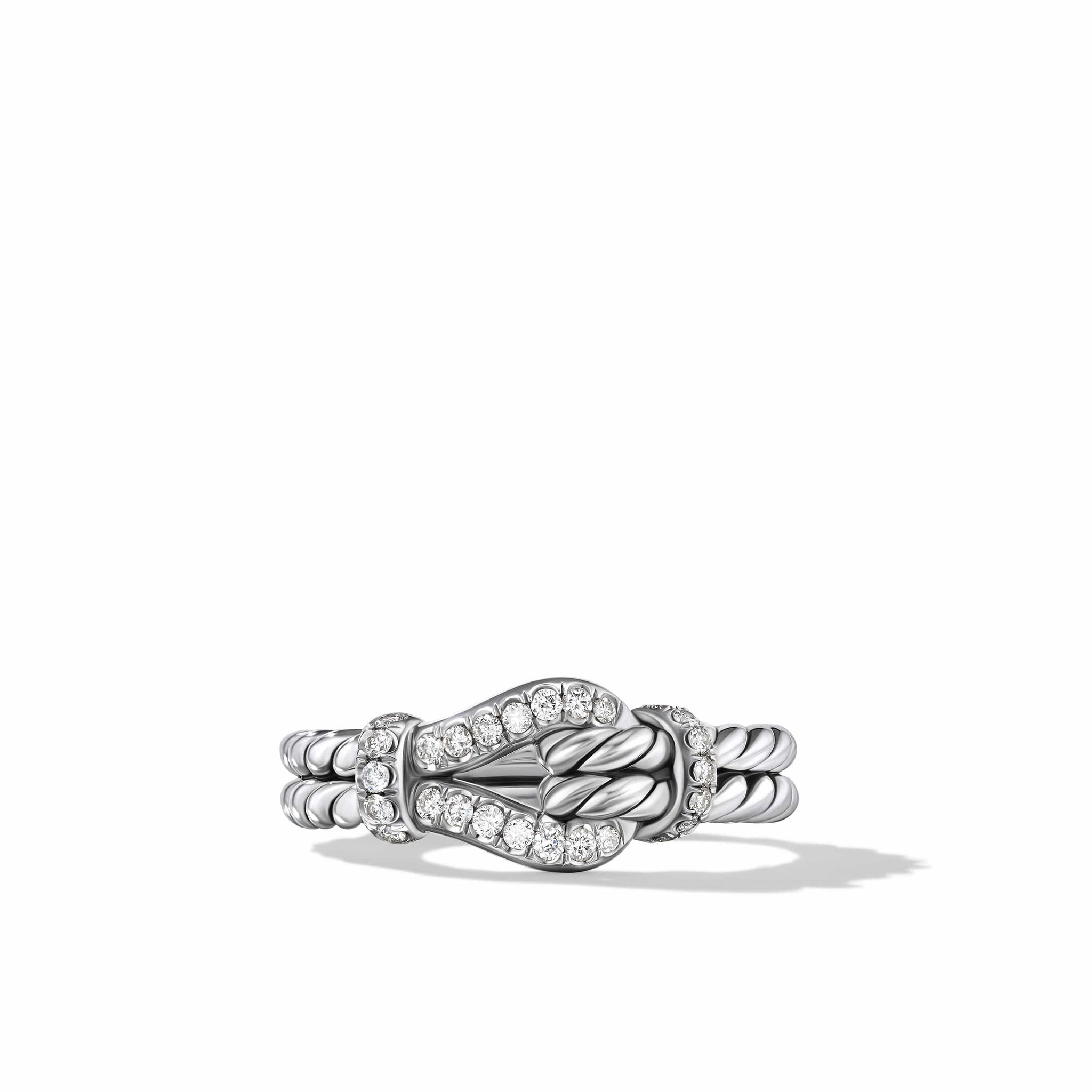 Thoroughbred Loop Ring in Sterling Silver with Pavé Diamonds