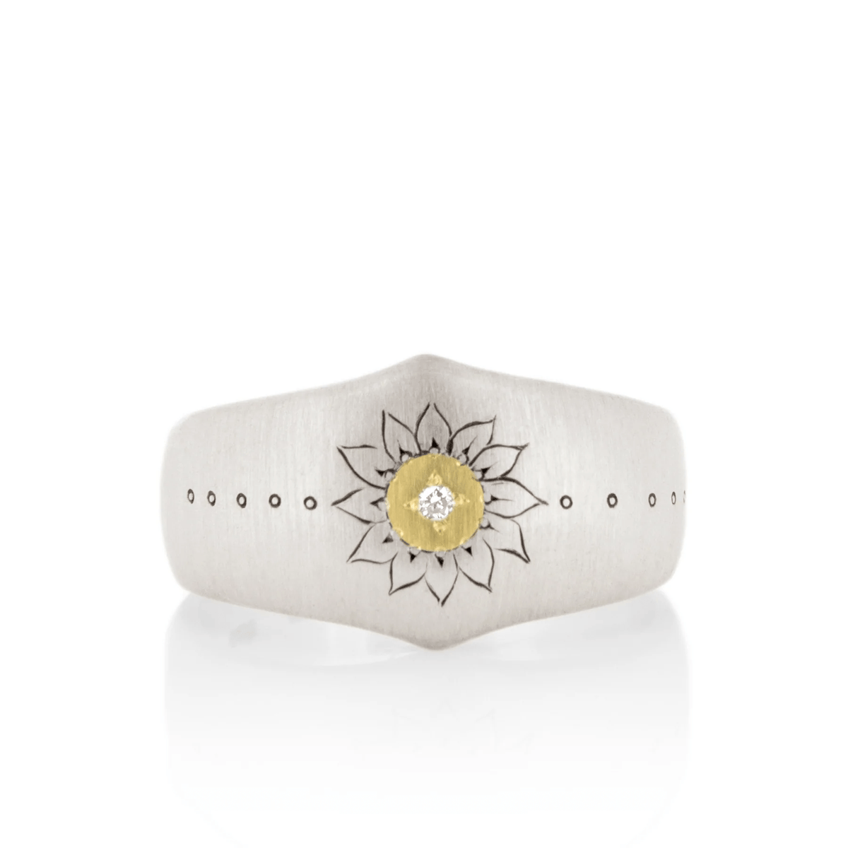 Sterling Silver and 18K Yellow Gold Soleil Diamond Ring, Sterling Silver and 18K Yellow Gold Soleil Diamond Ring, Long's Jewelers