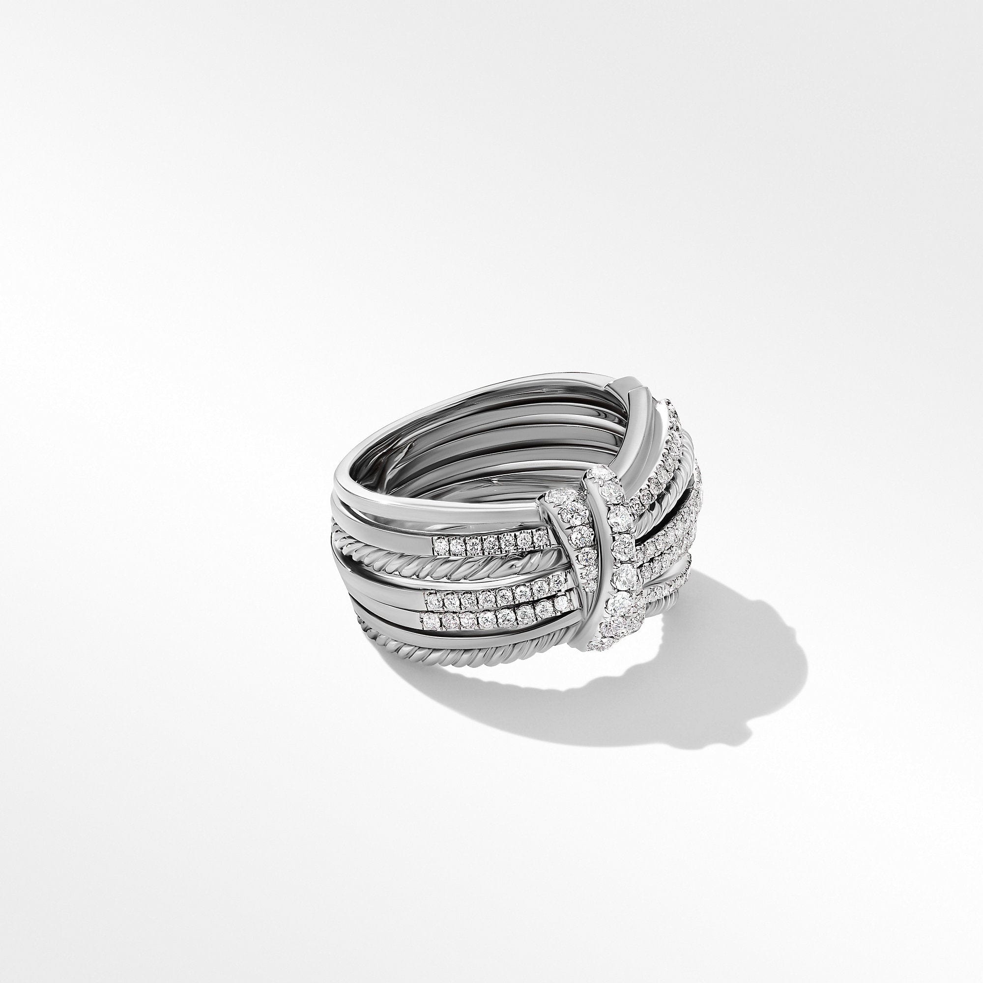 Angelika Ring in Sterling Silver with Pavé Diamonds
