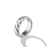 Sculpted Cable Band Ring in Sterling Silver