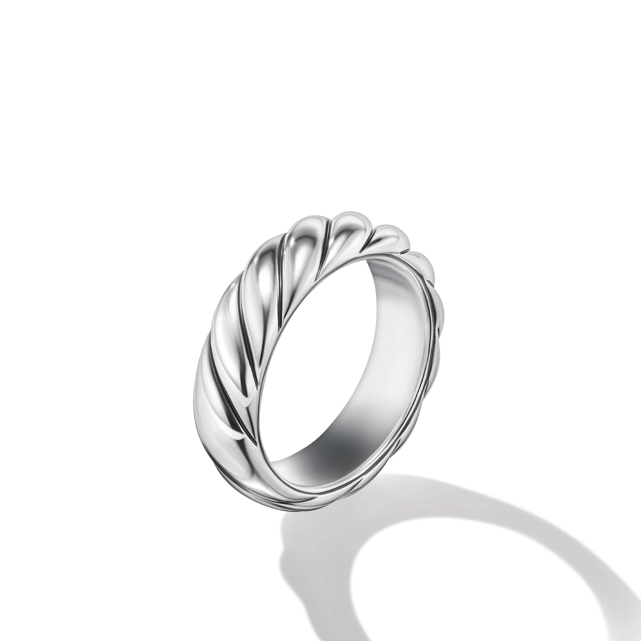 Sculpted Cable Band Ring in Sterling Silver