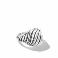 Sculpted Cable Pinky Ring in Sterling Silver