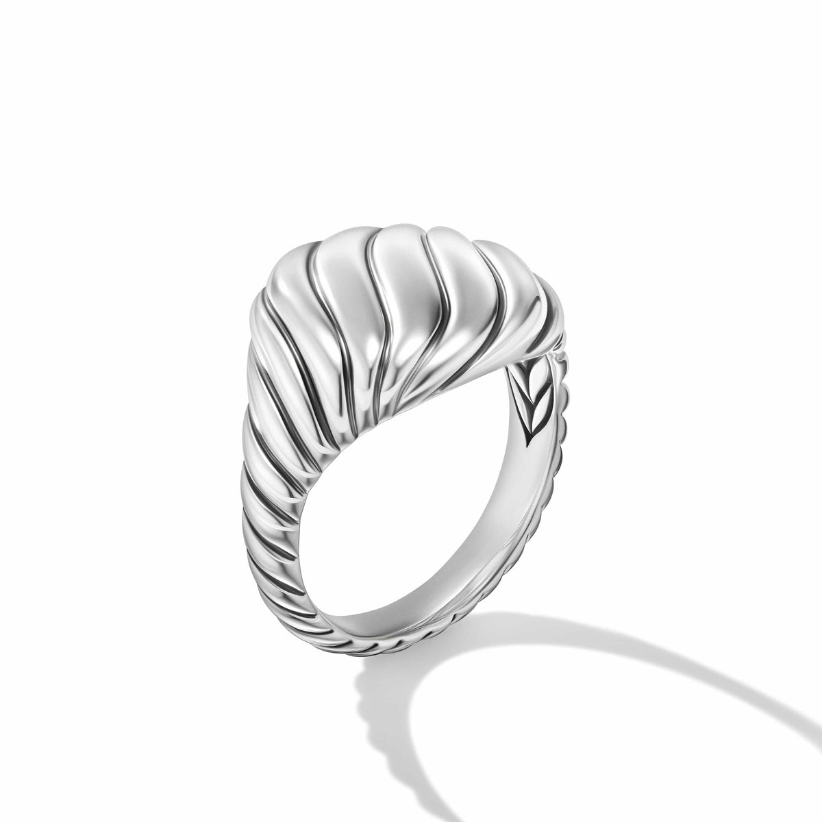 Sculpted Cable Pinky Ring in Sterling Silver