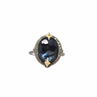 Armenta Blackened Sterling Silver Onyx Mother of Pearl Ring