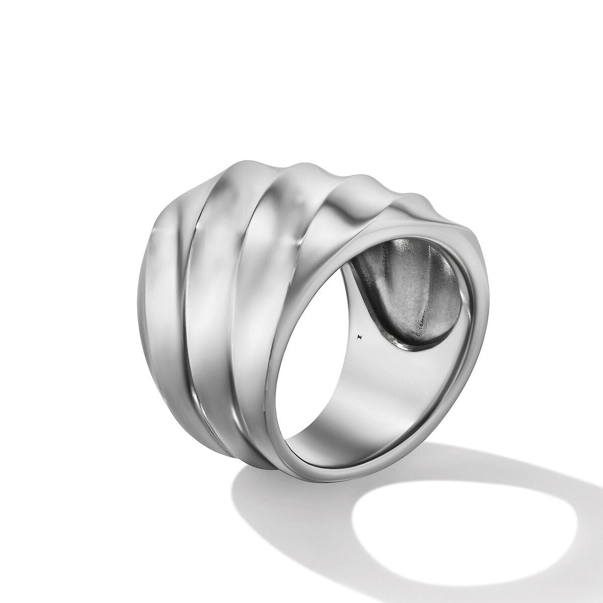 Cable Edge Saddle Ring in Recycled Sterling Silver