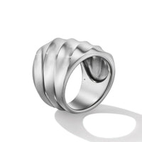 Cable Edge Saddle Ring in Recycled Sterling Silver