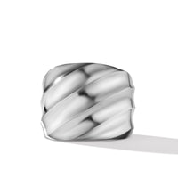 Cable Edge Saddle Ring in Recycled Sterling Silver
