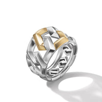 Carlyle Ring in Sterling Silver with 18K Yellow Gold