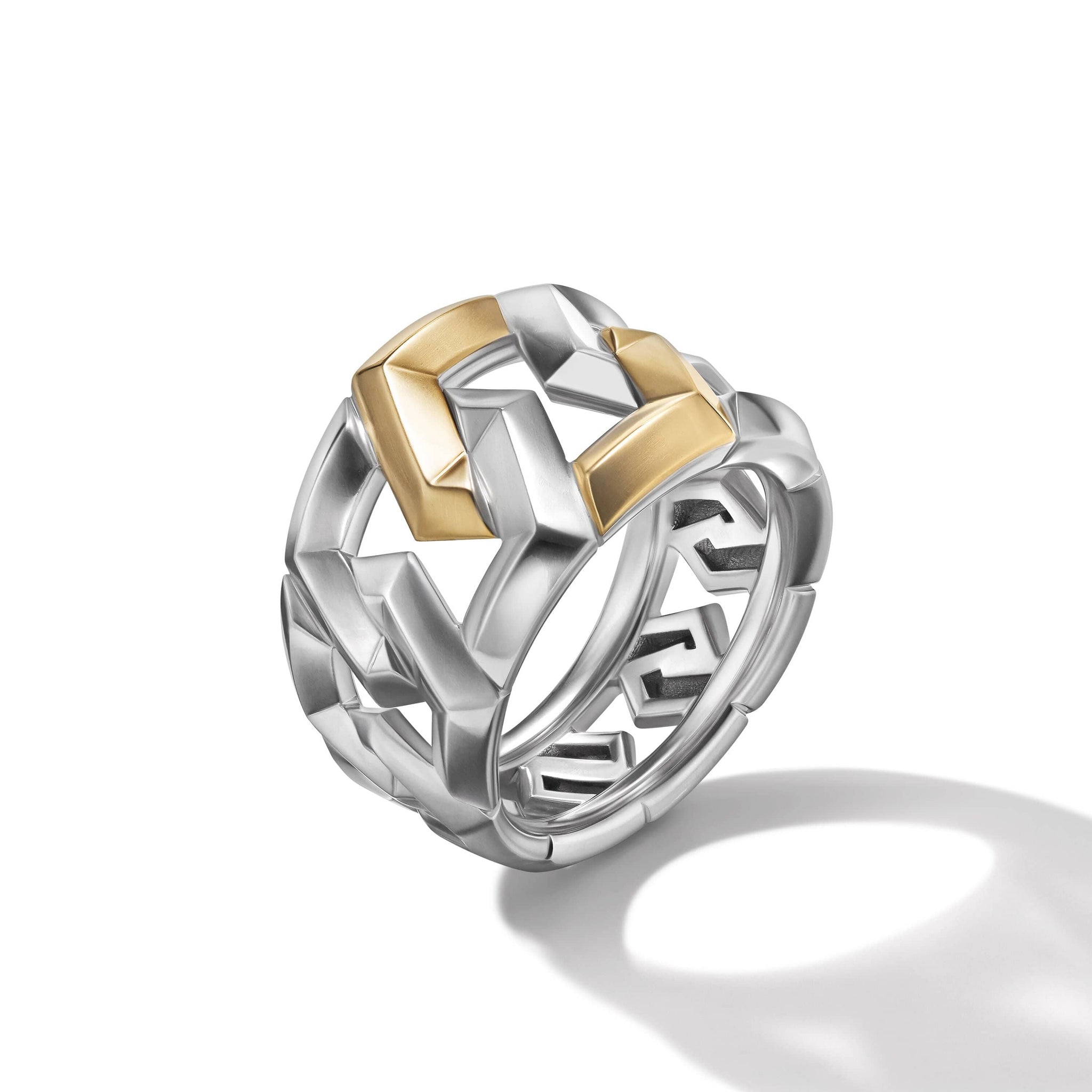 Carlyle Ring in Sterling Silver with 18K Yellow Gold