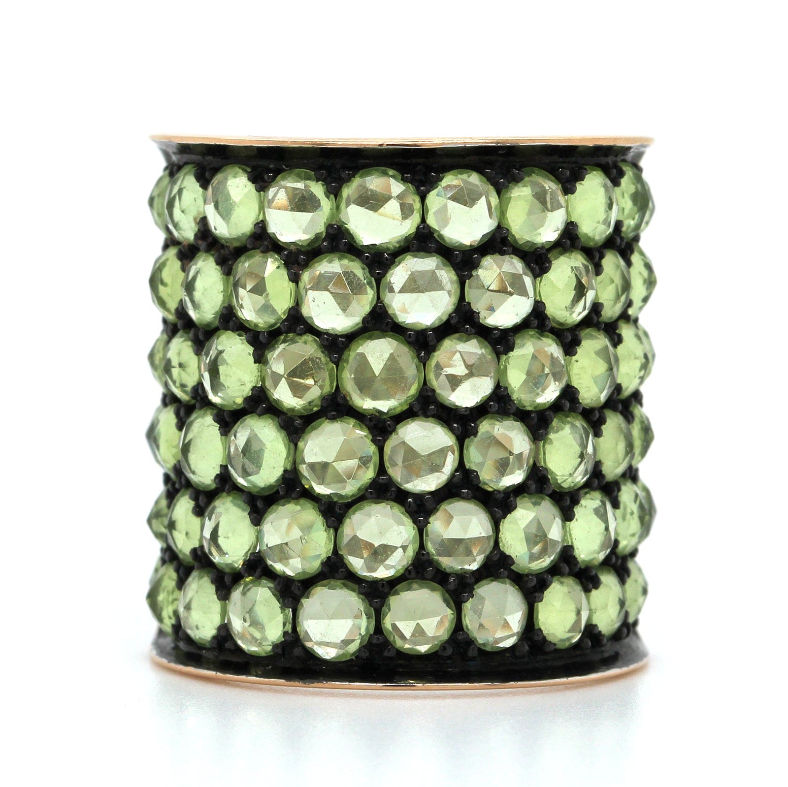 Etho Maria Sterling Silver and 18K Rose Gold Peridot Ring