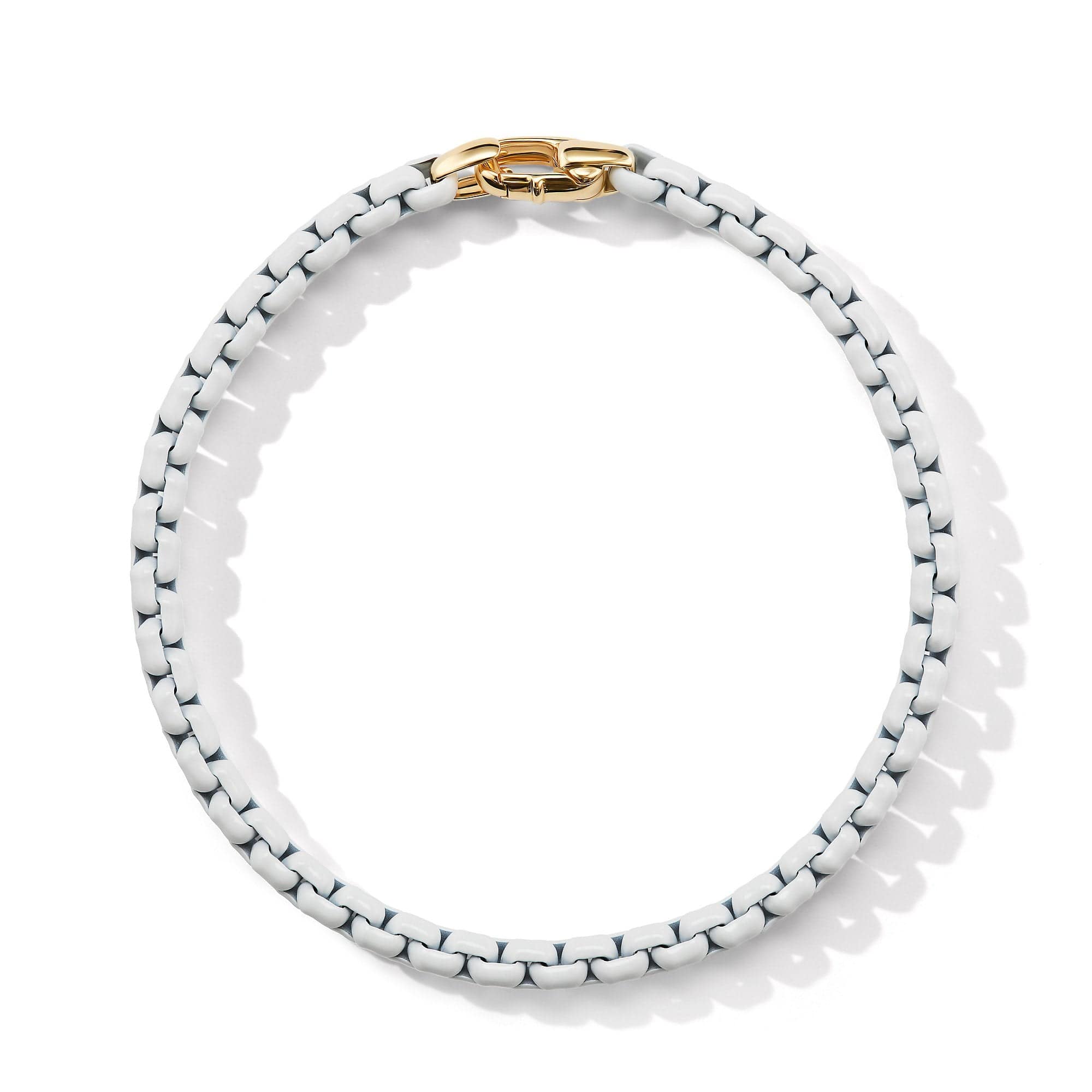 DY Bel Aire Chain Bracelet in White with 14K Yellow Gold Accent