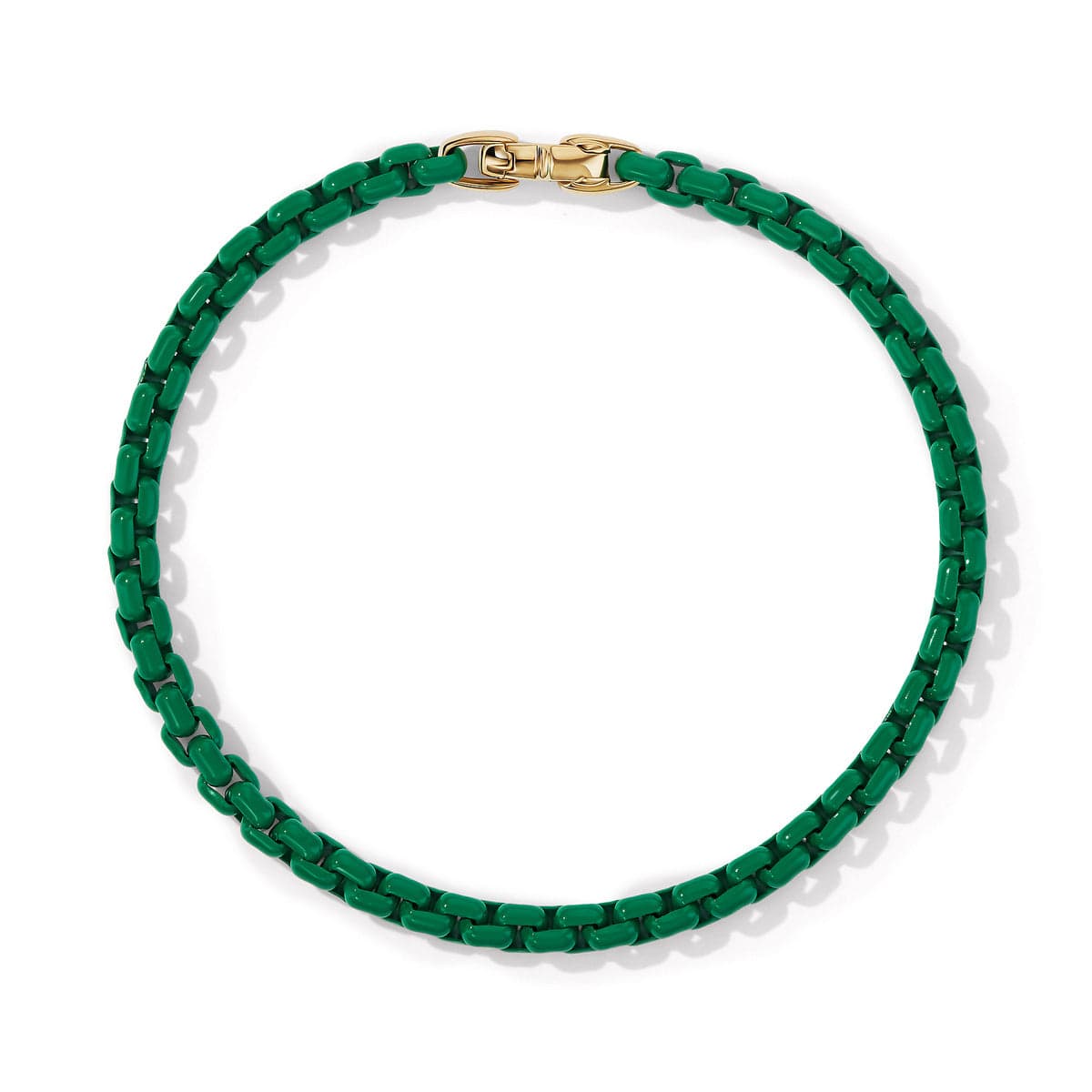 DY Bel Aire Chain Bracelet in Emerald Green with 14K Yellow Gold Accent