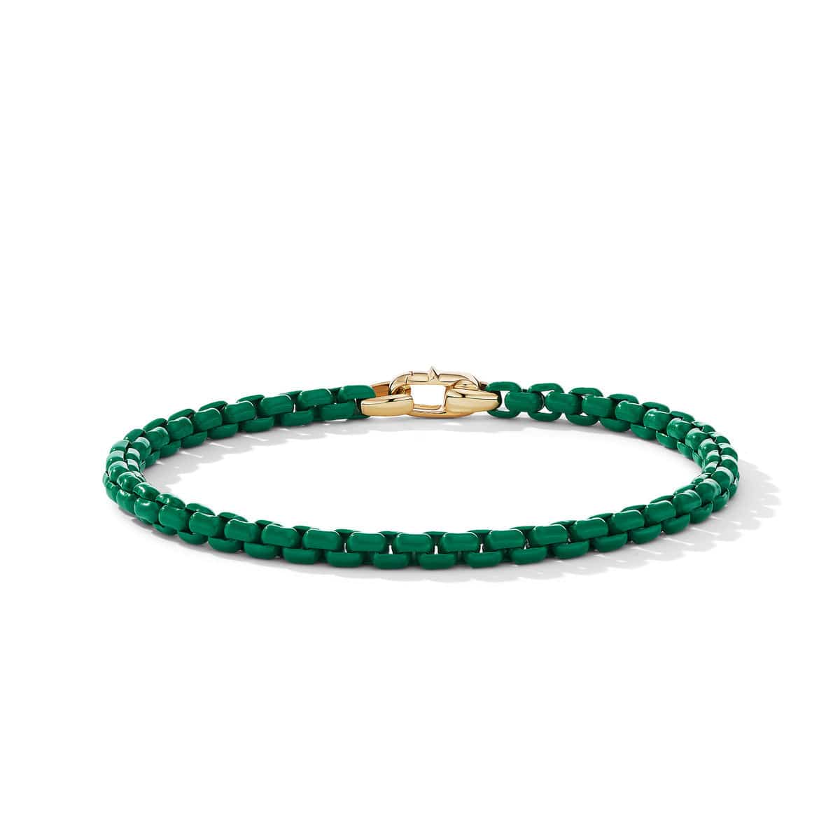 DY Bel Aire Chain Bracelet in Emerald Green with 14K Yellow Gold Accent Long's Jewelers