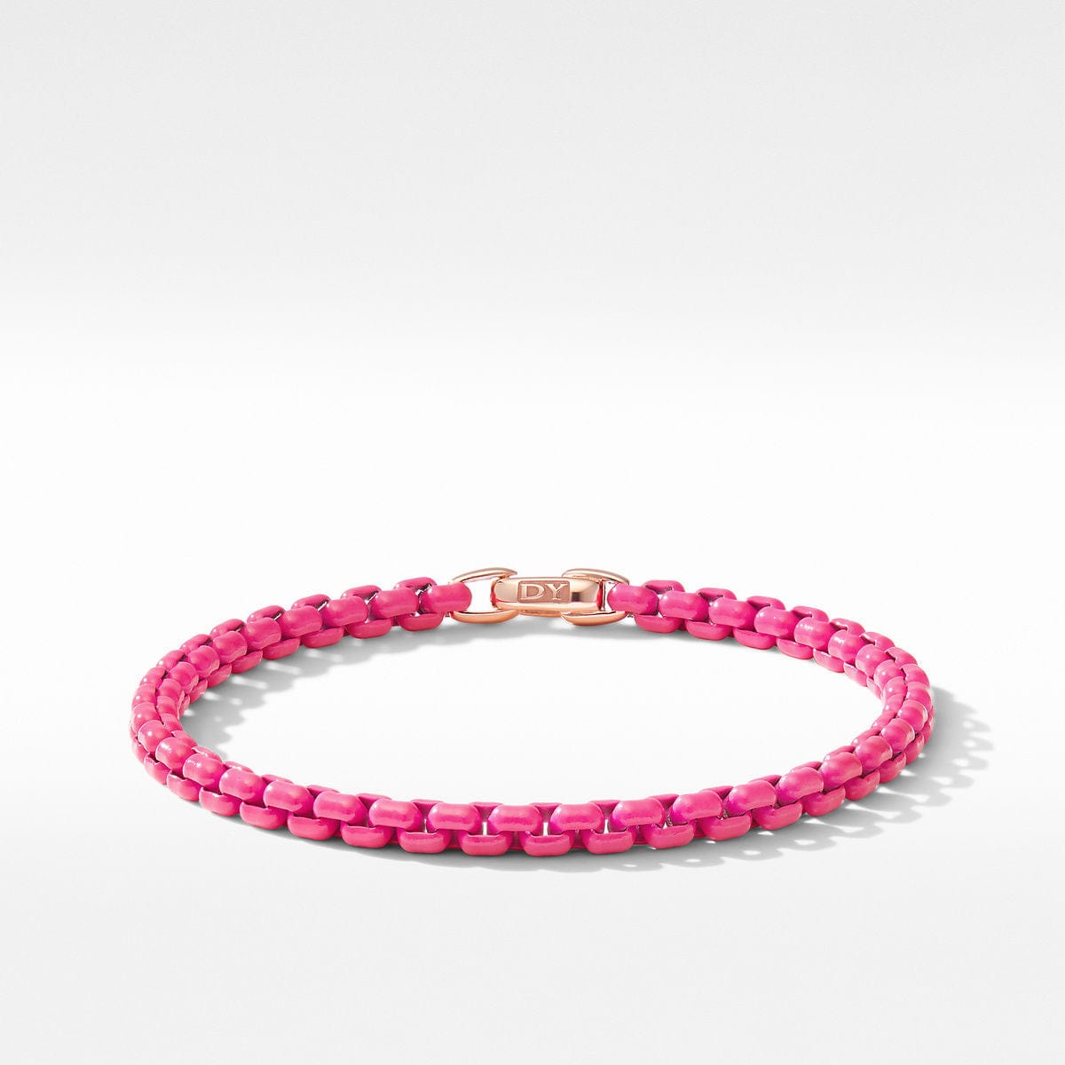 DY Bel Aire Chain Bracelet in Hot Pink with 14K Rose Gold Accent, Sterling Silver, Long's Jewelers