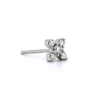 14K White Gold Ava Bea "X" Single Stud Diamond Earring