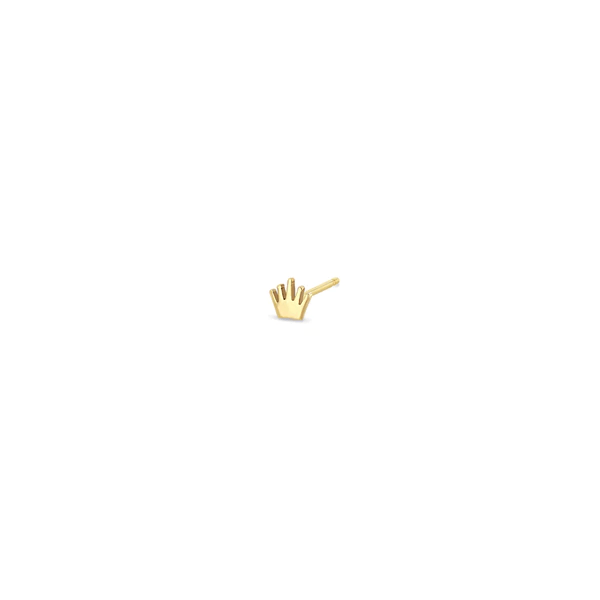 14K Yellow Gold Crown Stud Earring, 14k yellow gold, Long's Jewelers