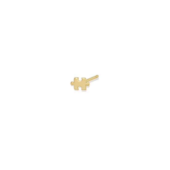 14K Yellow Gold Puzzle Stud Earring, 14k yellow gold, Long's Jewelers