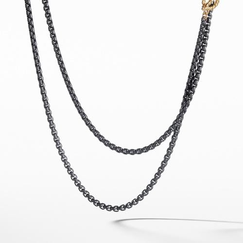 DY Bel Aire Chain Necklace in Black with 14K Gold Accents