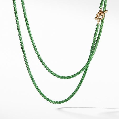 DY Bel Aire Chain Necklace in Green with 14K Gold Accents
