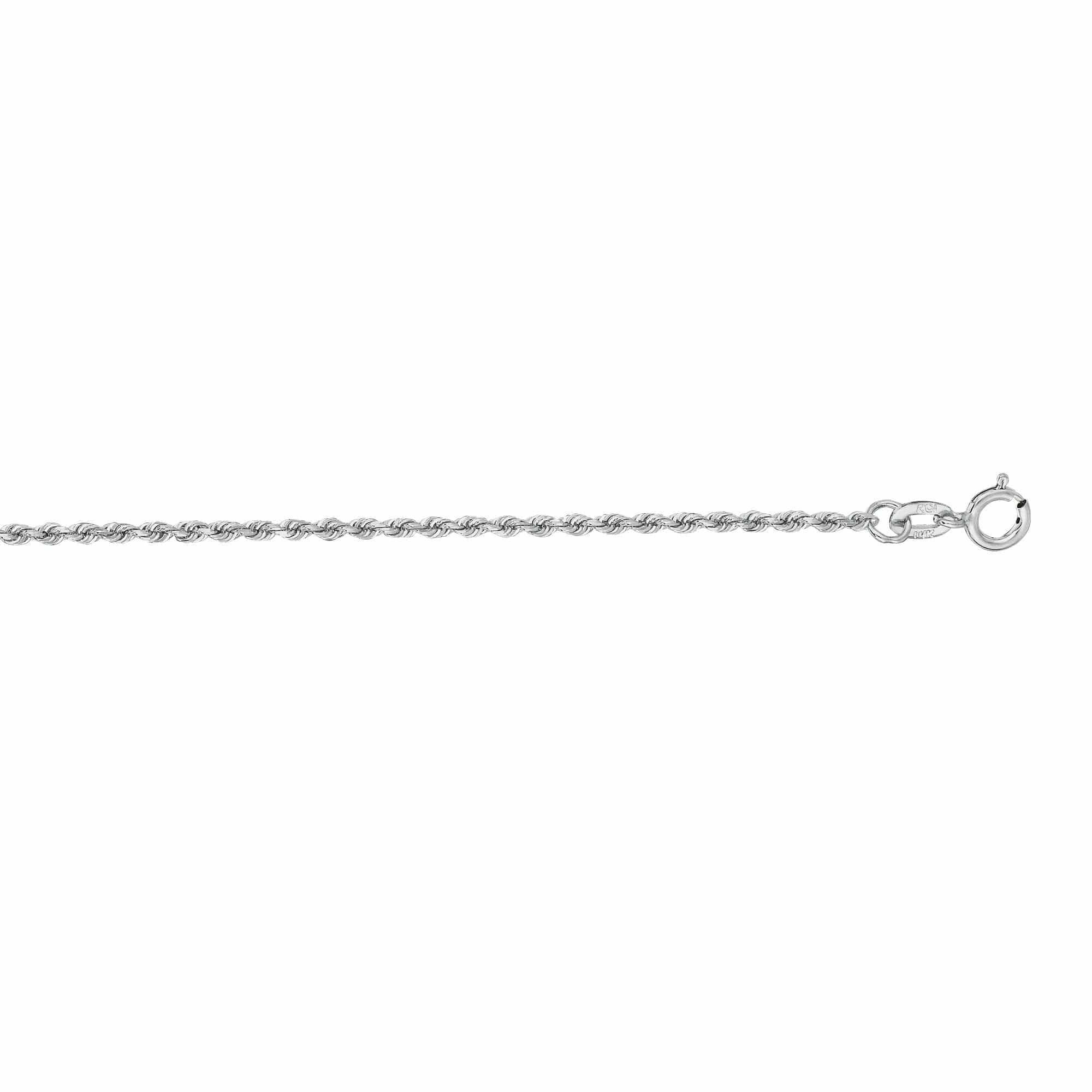 14K White Gold Rope Chain