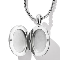 Sculpted Cable Locket Amulet, Sterling Silver, Long's Jewelers