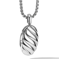 Sculpted Cable Locket Amulet, Sterling Silver, Long's Jewelers