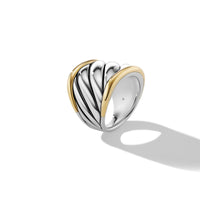 Sculpted Cable Saddle Ring with 18K Yellow Gold