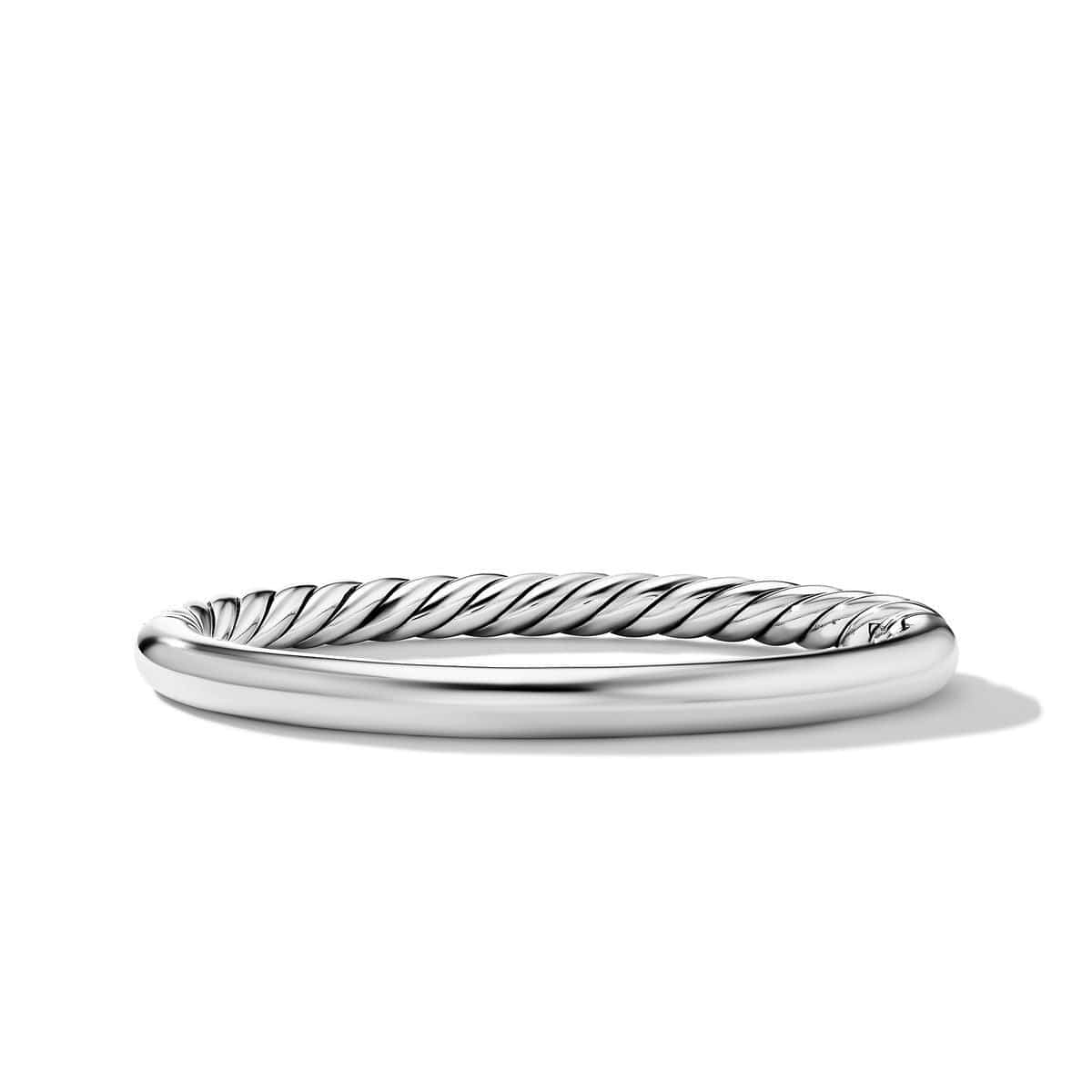 Sculpted Cable and Smooth Bangle Bracelet, Sterling Silver, Long's Jewelers