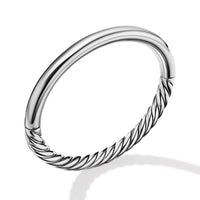 Sculpted Cable and Smooth Bangle Bracelet, Sterling Silver, Long's Jewelers