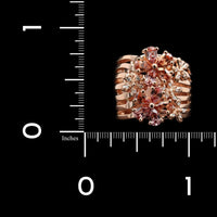 Sonia B. 14K Rose Gold Estate Morganite and Diamond Flower Ring, Gold, Long's Jewelers