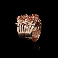 Sonia B. 14K Rose Gold Estate Morganite and Diamond Flower Ring, Gold, Long's Jewelers