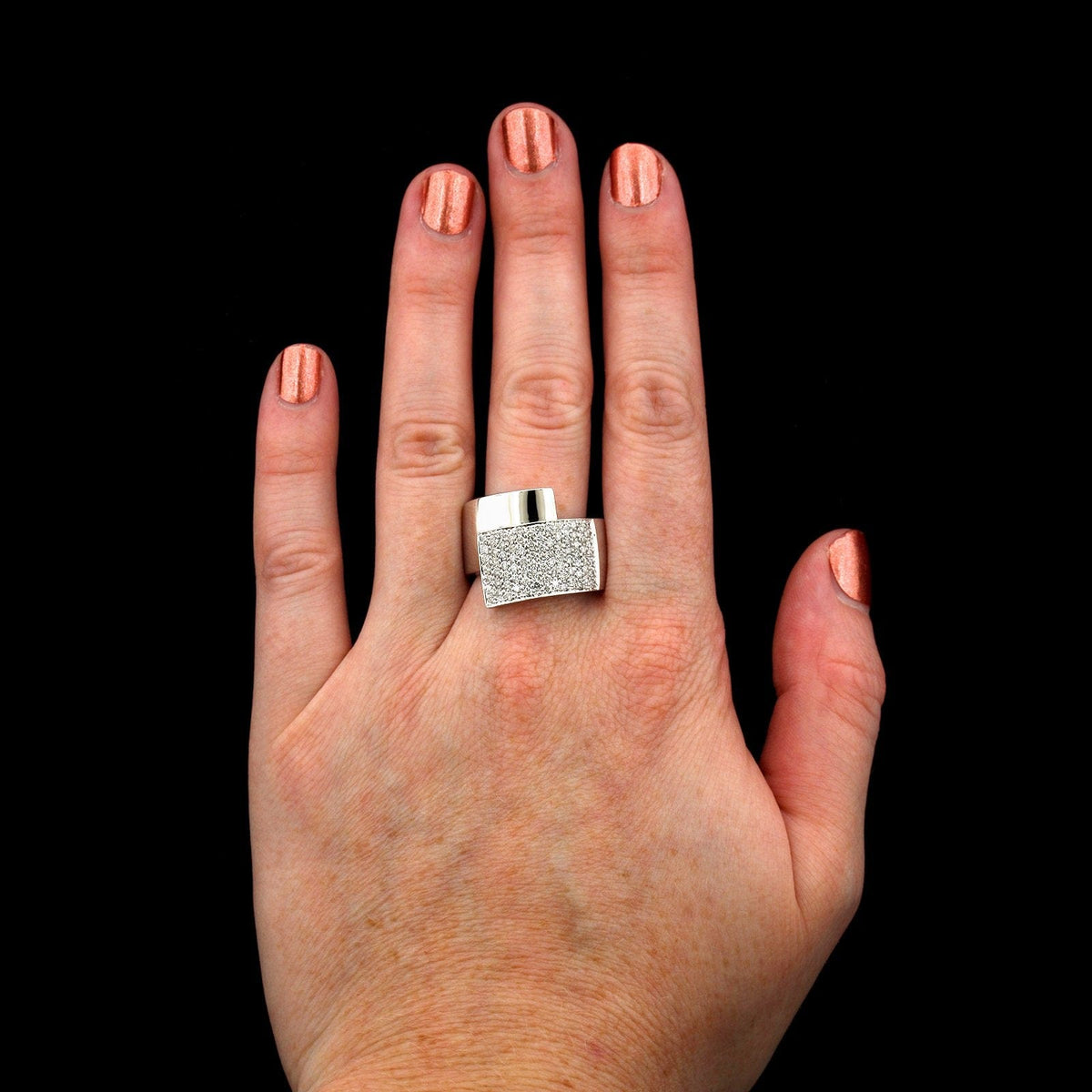 Sonia B. 14K White Gold Estate Diamond Ring, Gold, Long's Jewelers