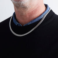 Sterling Silver Cuban Chain Necklace, Silver, Long's Jewelers